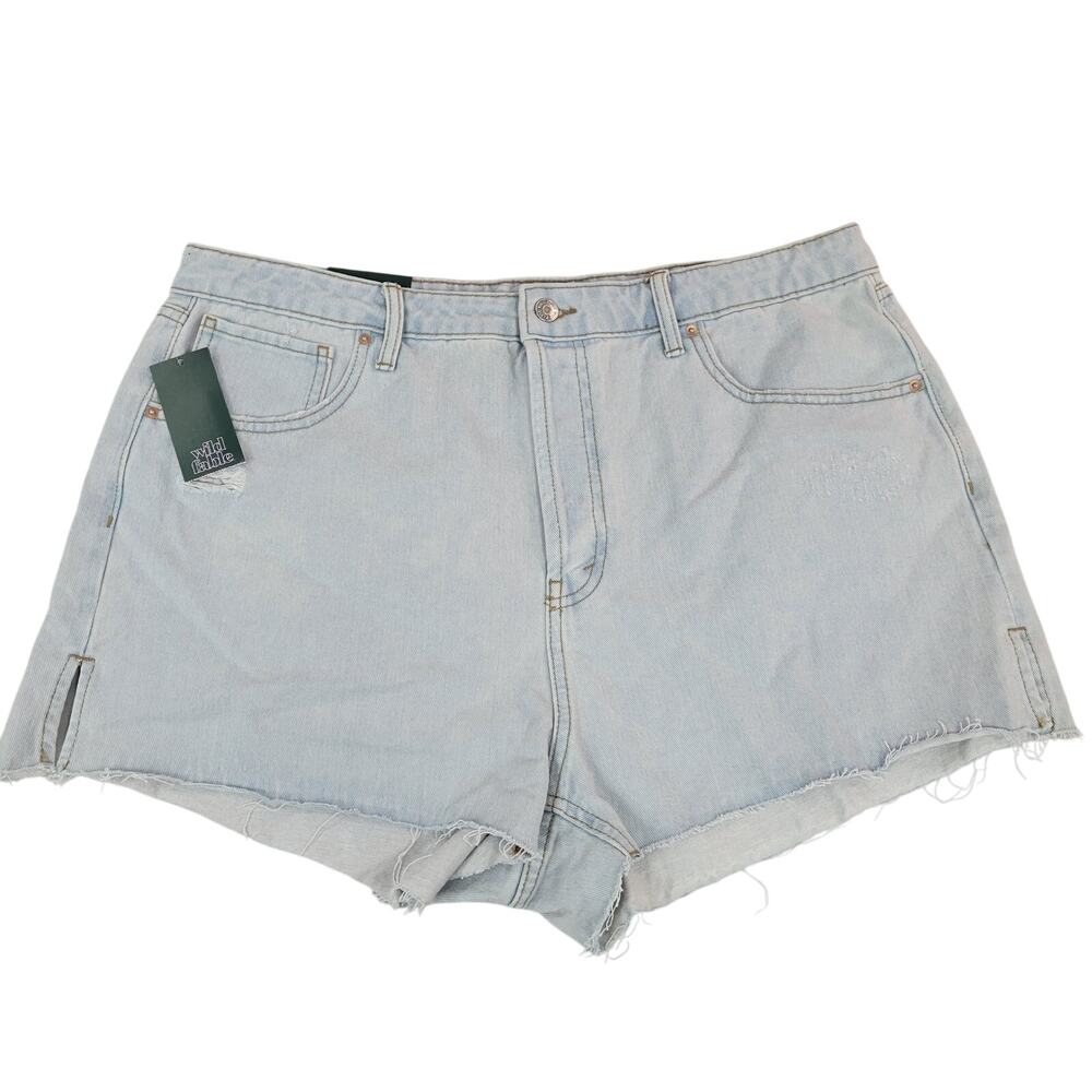 Wild Fable High Rise Cut Off Jean Shorts Light Wash Size 16 NWT